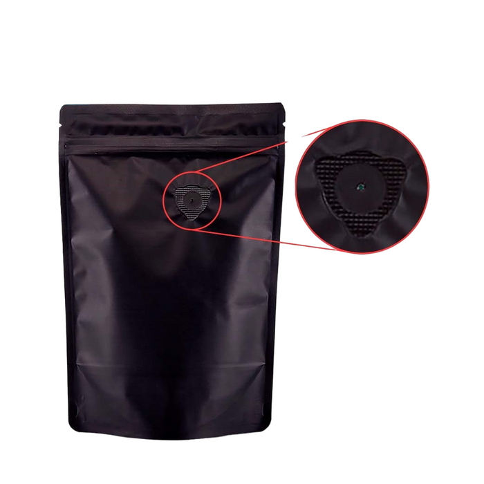 Bolsa de barrera Stand up Pouch Negro mate Laminada 250g