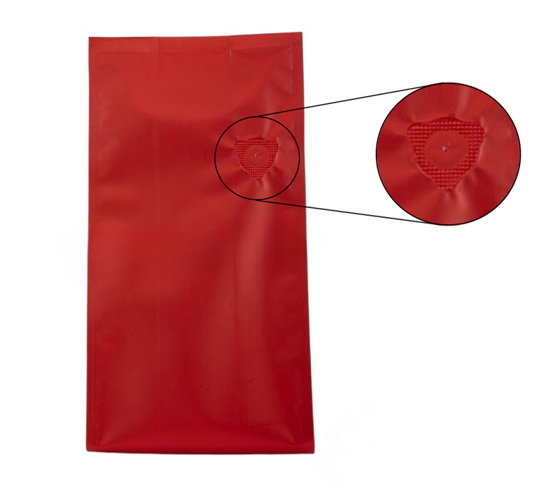 Bolsa con Fuelles Rojo mate Laminada 250g para Café y Alimentos