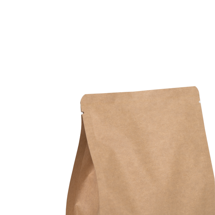 Bolsa con Fondo Plano Papel Kraft Laminada 1Kg para Café y Alimentos