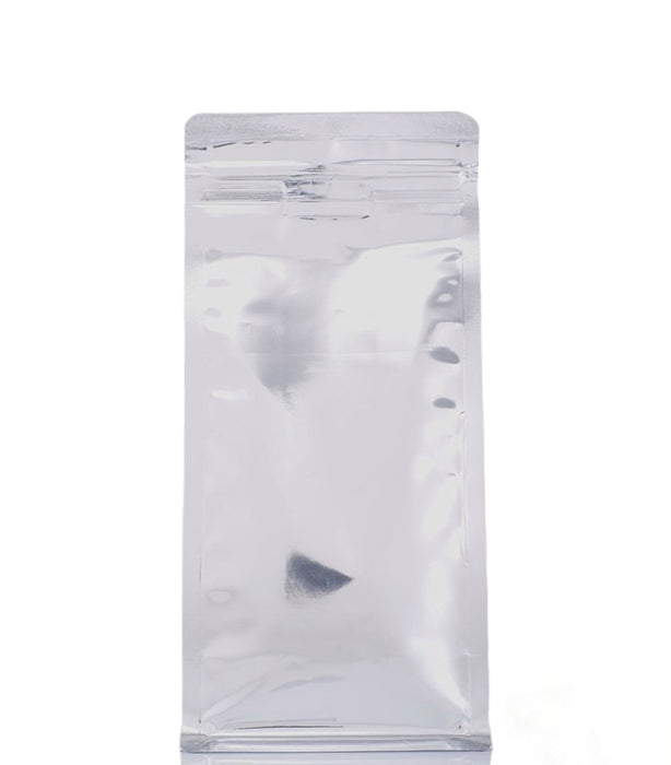 Bolsa de Fondo Plano Plata Laminada con Zipper 1Kg para Café y Alimentos