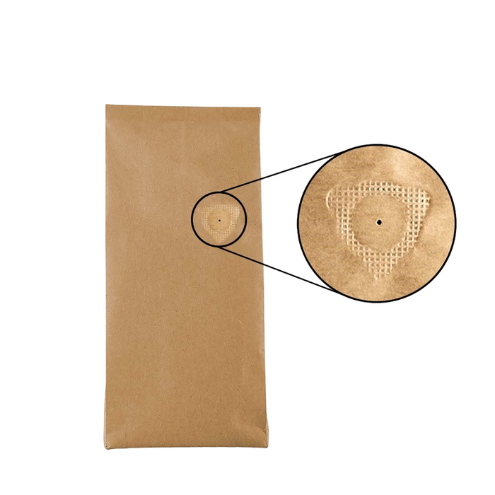 Bolsa con Fuelles Papel Kraft Laminada 1kg para Café en grano y Alimentos H39