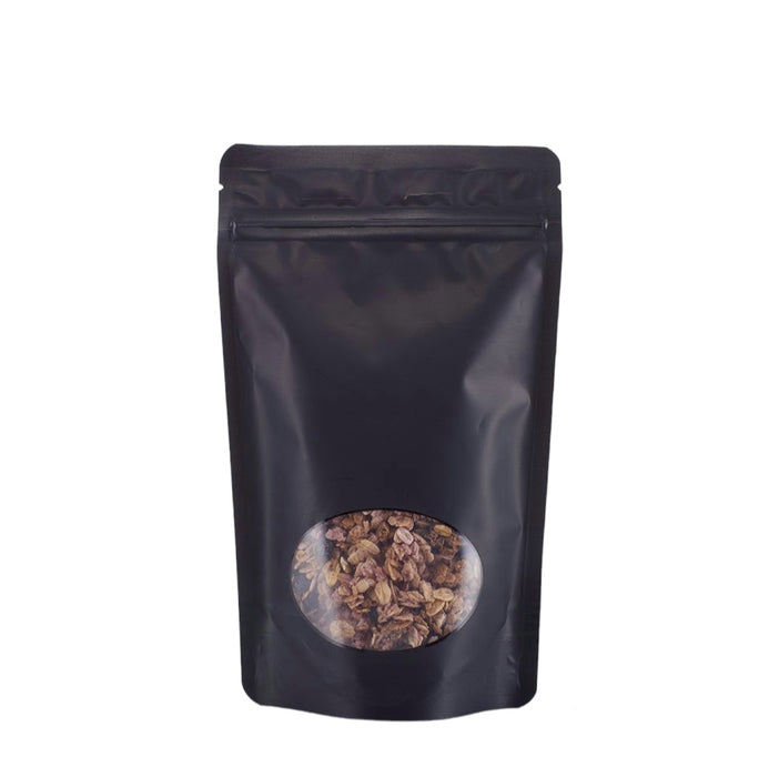 Bolsa Stand up Pouch Con ventana Negro mate 150g Doypack para Semillas y Alimentos