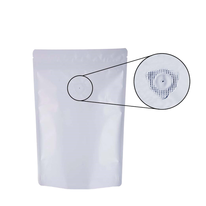 Bolsa Stand up Pouch Blanco mate Laminada 250g Doypack para Café y Alimentos