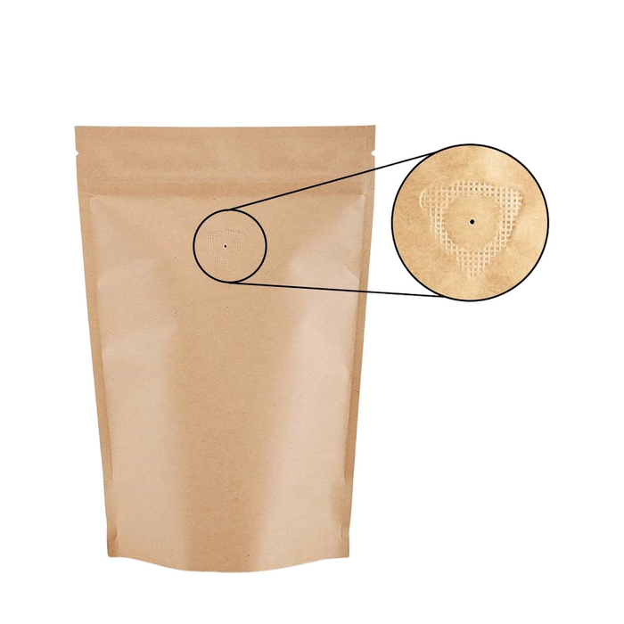 Bolsa Stand up Pouch Papel Kraft Laminada 454g Doypack para Café y Alimentos