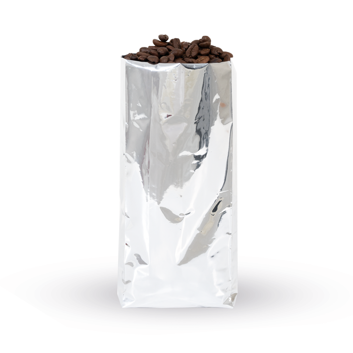 Bolsa para café con Fuelles Plata económica 500g
